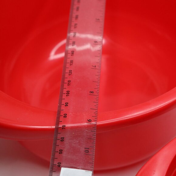 Vintage Rosti Denmark Red Mixing Bowls Set of 3 Lightweight 1980s Erik Lehmann - Picture 7 of 14